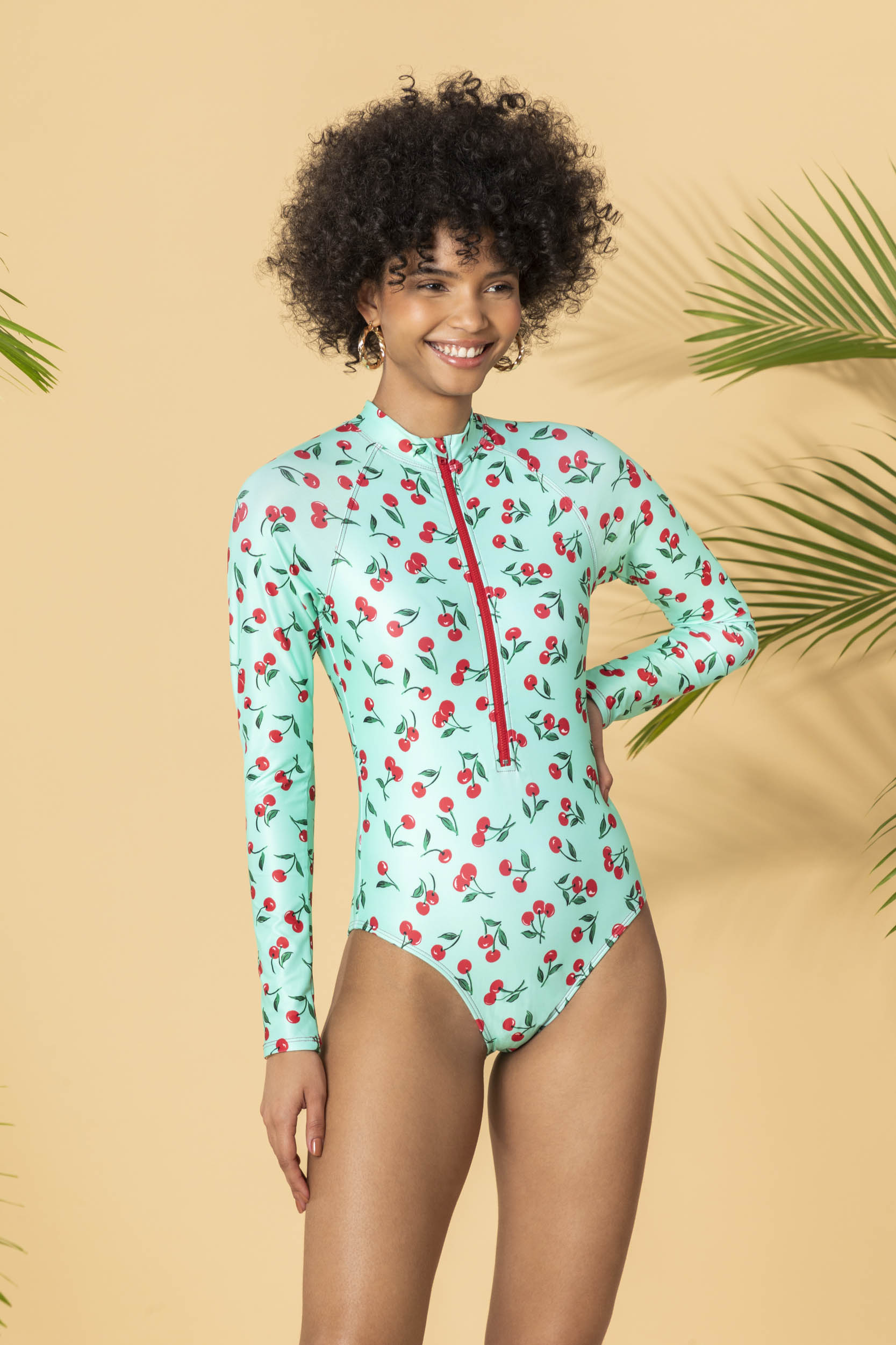 Shoshanna Womens Riviera Floral Long-Sleeve One Piece